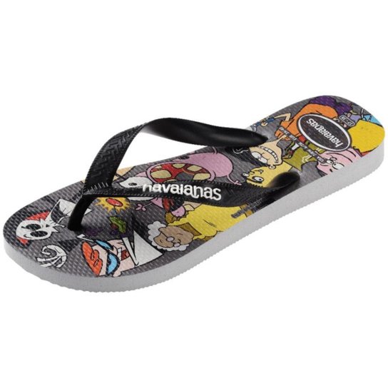 Chinelo Havaianas Top Warner Classics Masculino - Preto e Cinza - 43/44