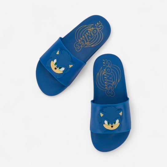 Chinelo Slide Infantil Sonic View Grendene Kids Azul