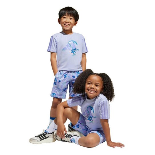 Conjunto Infantil Adidas Camiseta Disney Lilo and Stitch