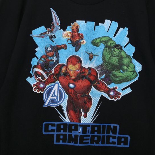 Conjunto Moletom Infantil Longo Marvel Avengers Menino