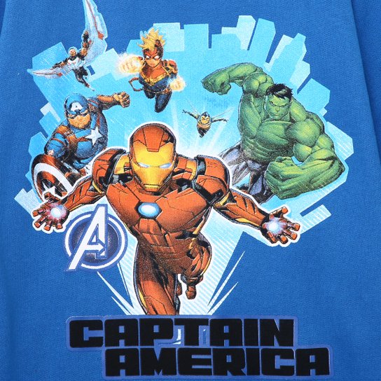 Conjunto Moletom Infantil Longo Marvel Avengers Menino
