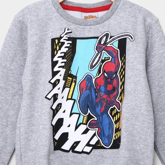 Conjunto Moletom Infantil Longo Marvel Spider Man Menino