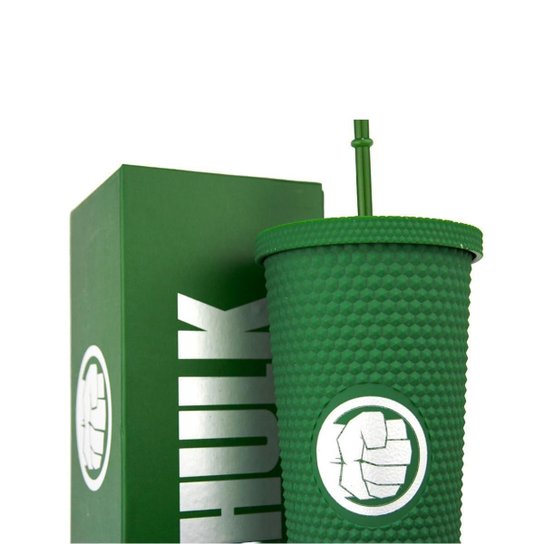 Copo Hulk Canudo Reforçado 710ml Marvel