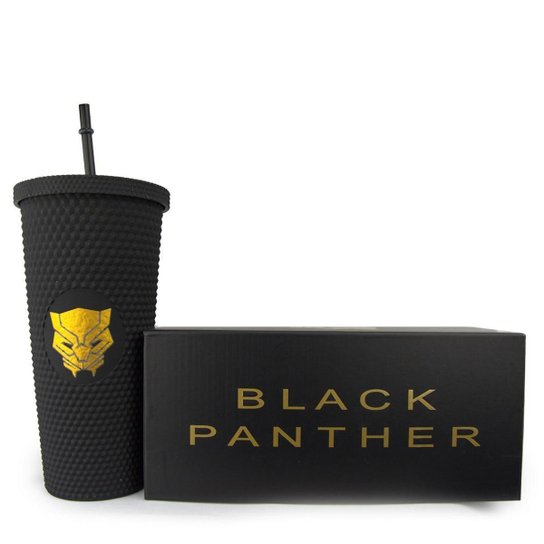 Copo Stiff Com Canudo 710ml Marvel Pantera Negra
