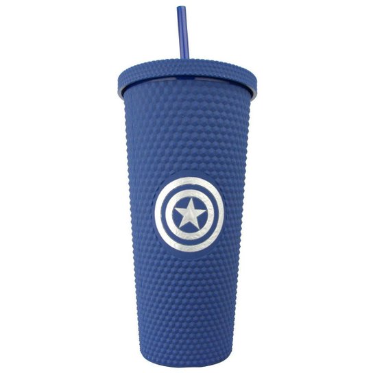 Copo Stiff Marvel Capitão América 710ml Com Canudo