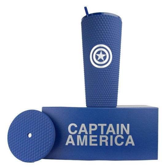 Copo Stiff Marvel Capitão América 710ml Com Canudo