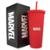 Copo Stiff Marvel Vermelho 710ml Oficial Com Canudo Reutilizável Resistente - Vermelho
