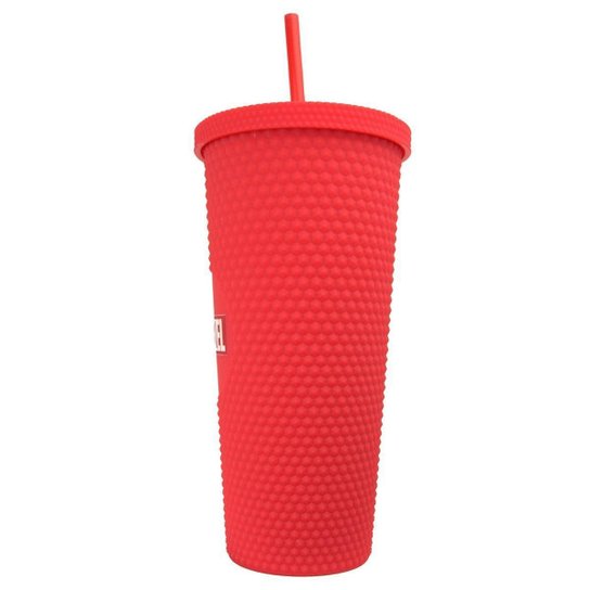 Copo Stiff Marvel Vermelho 710ml Oficial Com Canudo Reutilizável Resistente
