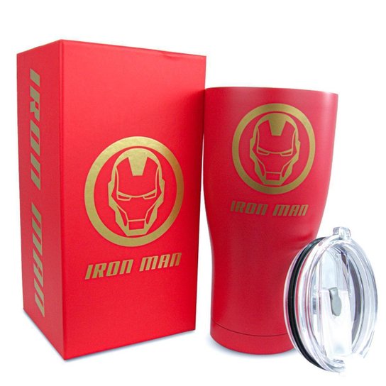 Copo Térmico Homem de Ferro Inox 900ml Oficial Marvel