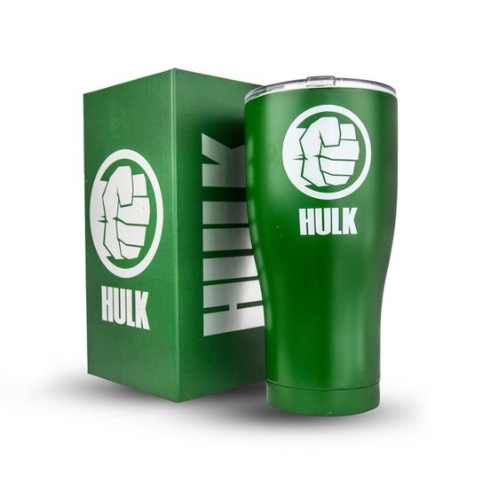 Copo Térmico Hulk Inox 900ml Oficial Marvel