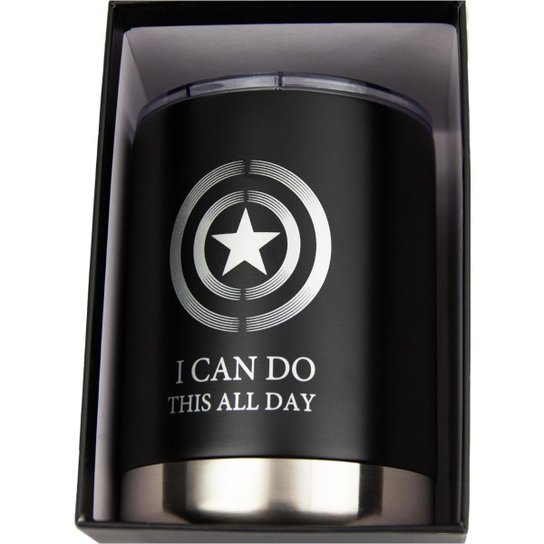 Copo Térmico Inox 300ml Capitão América Oficial Marvel