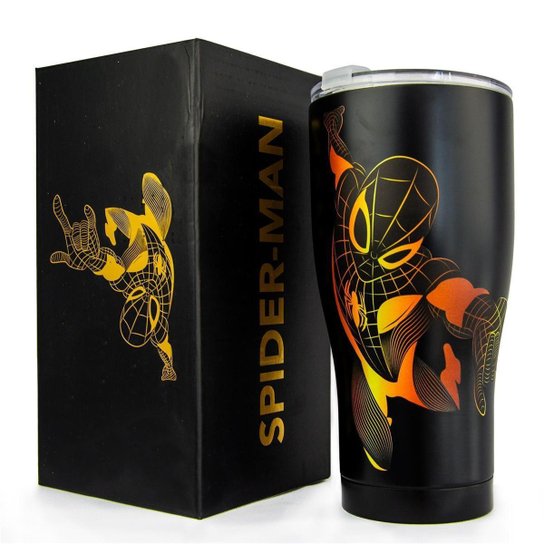 Copo Térmico Inox 900ml Homem Aranha Oficial Marvel