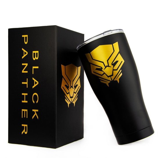 Copo Térmico Pantera Negra Inox 900ml Oficial Marvel