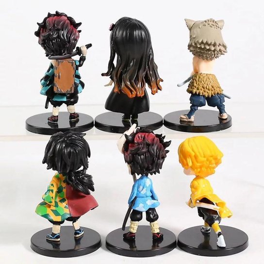 Demon Slayer Figuras de Ação Kit 6 Bonecos -miniatura