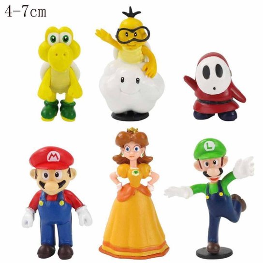 Figura Super Mario Bros Box 6 peças Colecionável
