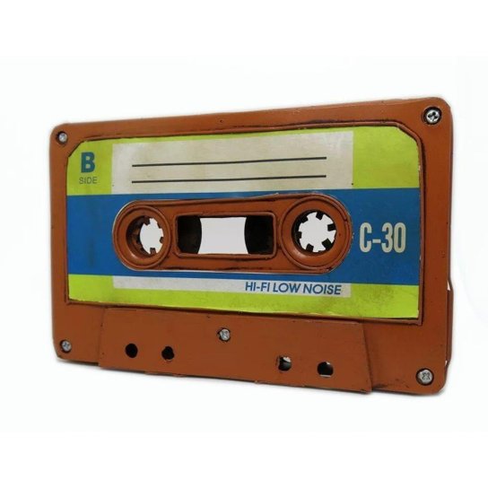 Fita Cassete Vintage C-30 Orange Tape Decorativa