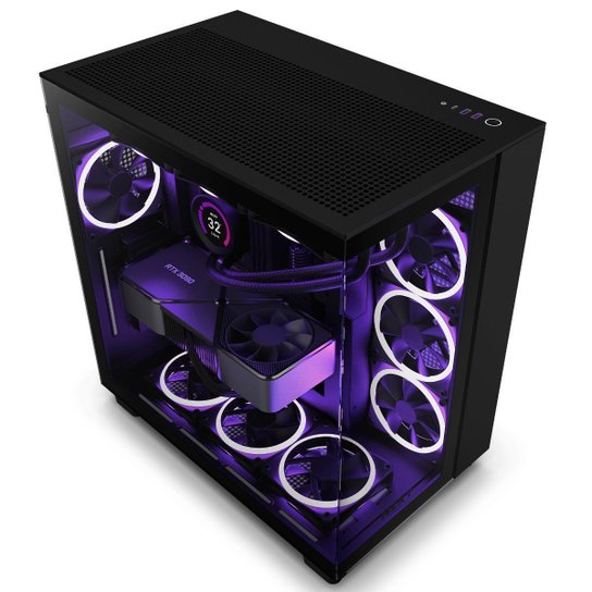 Gabinete Gamer NZXT H9 Flow - Lateral e Frontal em Vidro Temperado - 4 Coolers Inclusos