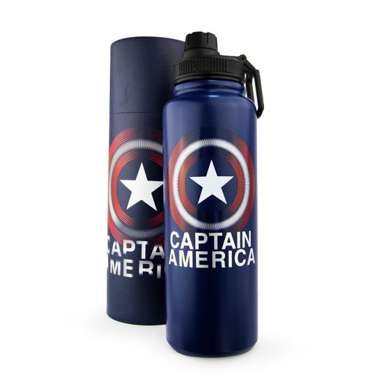 Garrafa Inox Capitão América 1L Resistente Marvel