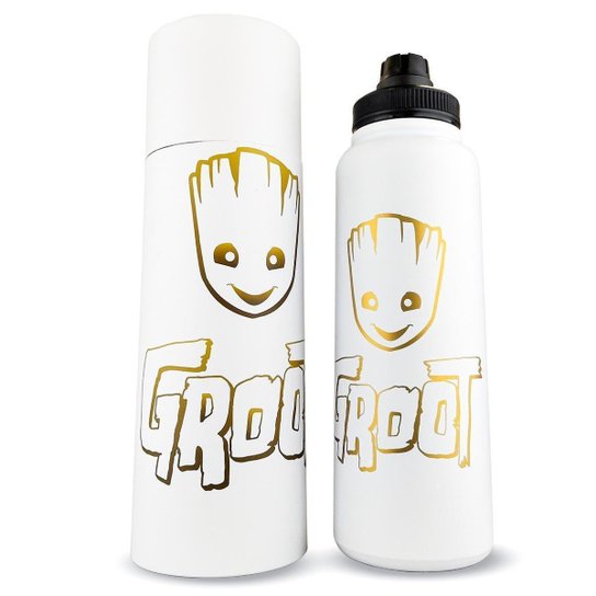 Garrafa Térmica Groot 1 Litro Inox Resistente Marvel