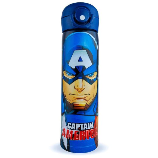 Garrafa Térmica Inox 500ml Capitão América Oficial Marvel