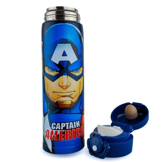 Garrafa Térmica Inox 500ml Capitão América Oficial Marvel