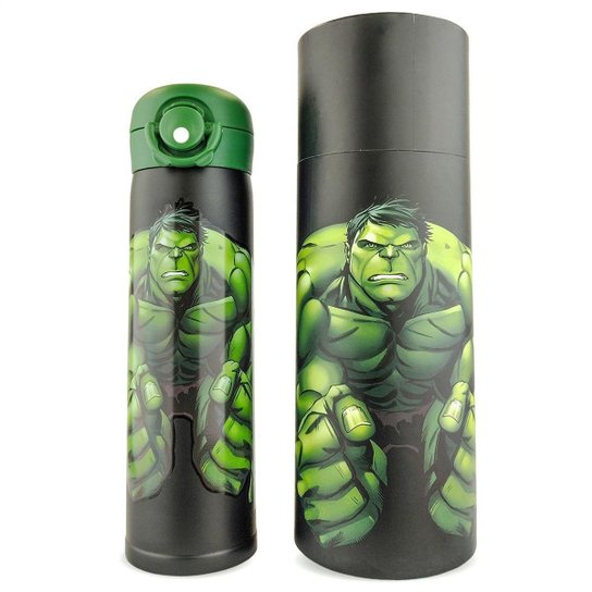 Garrafa Térmica Inox 500ml Hulk Oficial Marvel