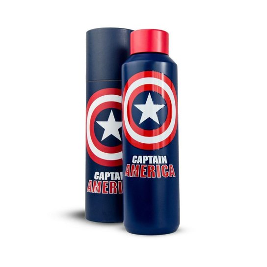 Garrafa Térmica Inox 600ml Capitão América Marvel