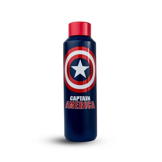 Garrafa Térmica Inox 600ml Capitão América Marvel
