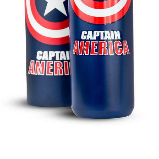 Garrafa Térmica Inox 600ml Capitão América Marvel