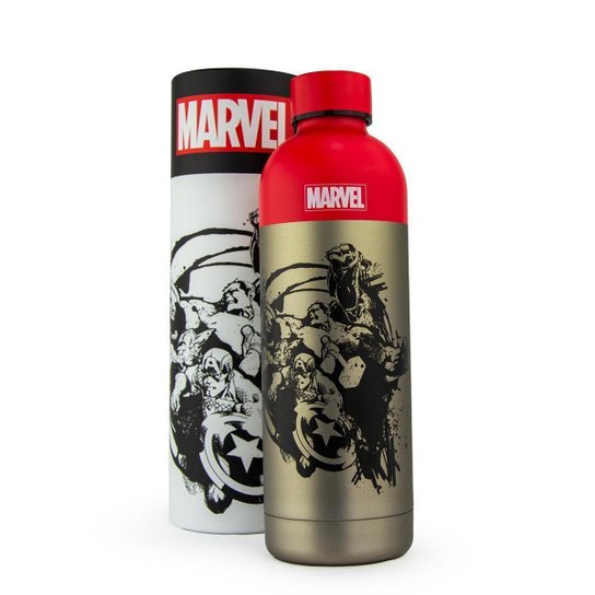 Garrafa Térmica Marvel 1 Litro Avengers Vingadores Inox