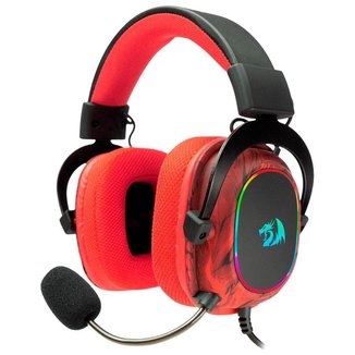 Headset Gamer Redragon Infernal Ryuji, RGB, Surround 7.1, Drivers 53mm, USB, Preto e Vermelho - Pret