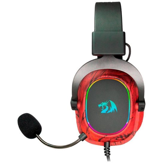 Headset Gamer Redragon Infernal Ryuji, RGB, Surround 7.1, Drivers 53mm, USB, Preto e Vermelho - Pret