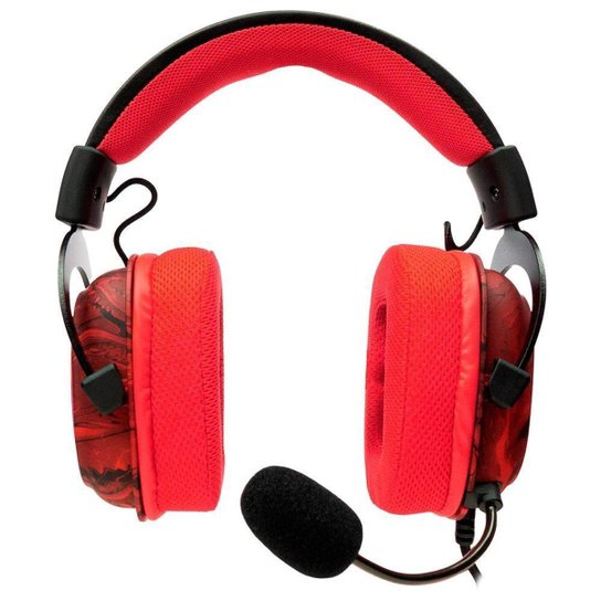 Headset Gamer Redragon Infernal Ryuji, RGB, Surround 7.1, Drivers 53mm, USB, Preto e Vermelho - Pret