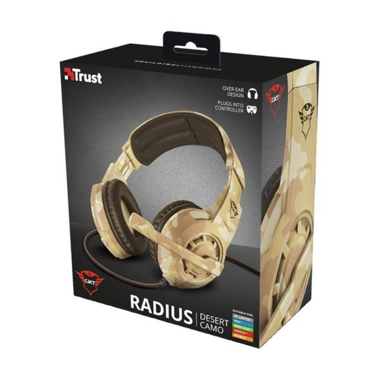 Headset Gamer Trust GXT Radius Desert Camo com fio - Multiplataforma
