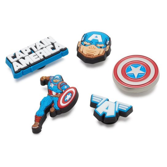Jibbitz™ capitão américa pack com 5 unico