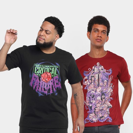Kit 2 Camisetas NerdStore Critical Failure + Ruff Ghanor