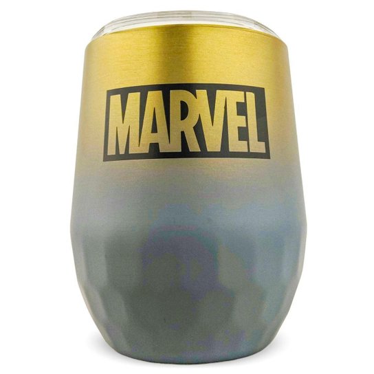 Kit 2 Copos Marvel Térmicos 355ml Inox Durável