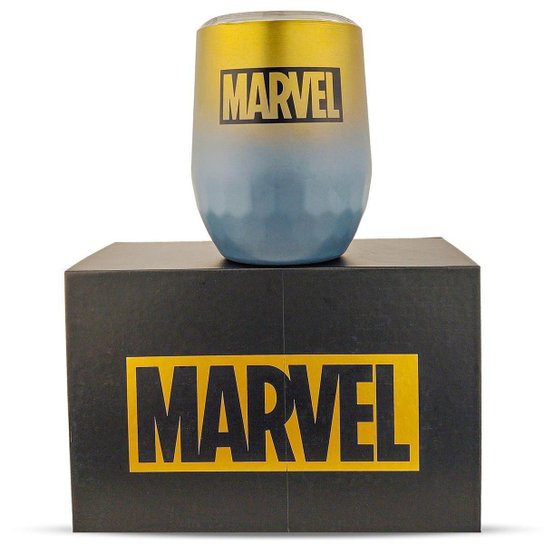 Kit 2 Copos Marvel Térmicos 355ml Inox Durável