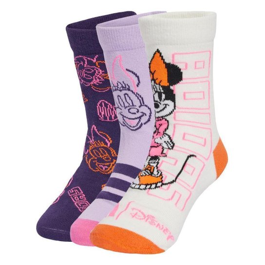 Kit 3 Meias Infantil Adidas Disney Minnie Mouse