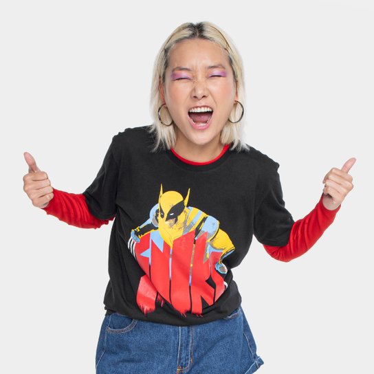 Kit Camiseta Marvel Wolverine Snikt + Boné Jovem Nerd Trucker