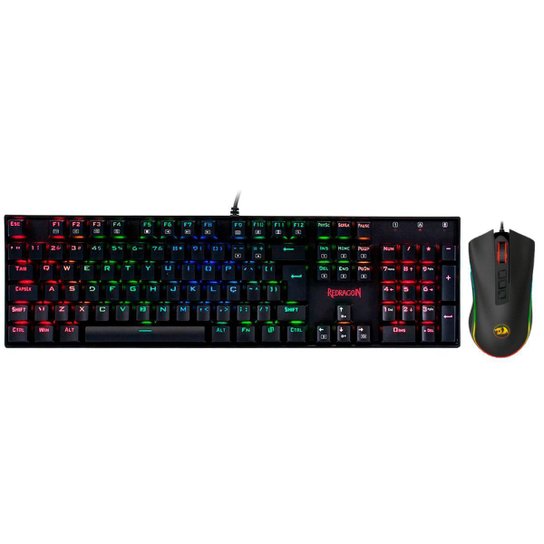 Kit Gamer Redragon - Teclado Mecânico Mitra RGB + Mouse Cobra Chroma