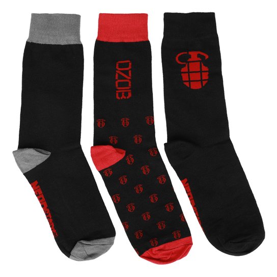 Kit Meia NerdStore - Ozob - Jovem Nerd - Cano longo - 3 pares