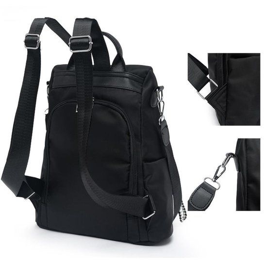 Mochila Feminina Espaçosa Bolsa Resistente Antifurto 11 Litros