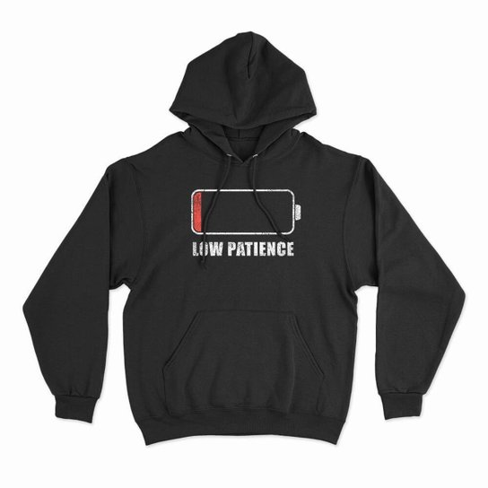 Moletom Studio Geek Com Capuz Low Patience Unissex