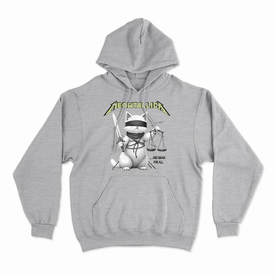 Moletom Studio Geek Com Capuz Meowtallica Unissex