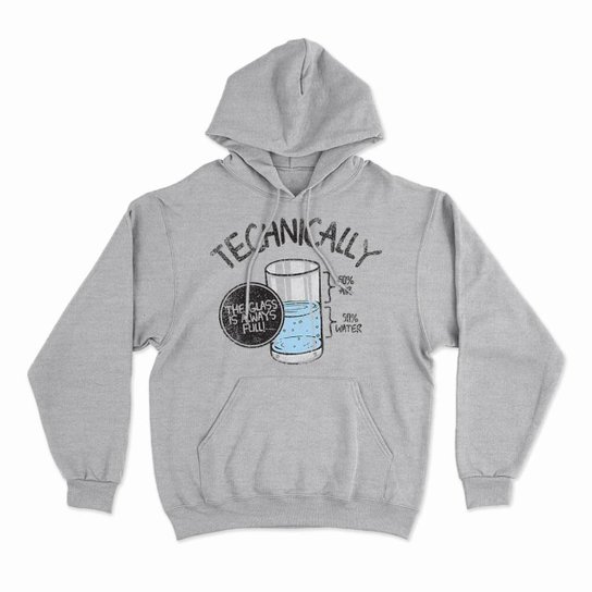 Moletom Studio Geek Com Capuz The Glass Is Full Unissex