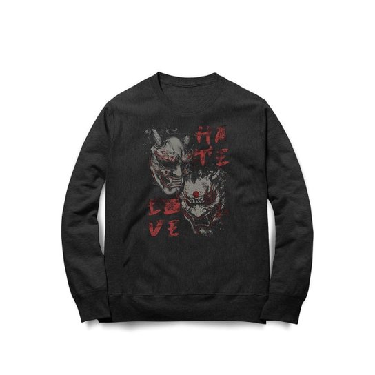 Moletom Studio Geek Hannya Hate Love Unissex