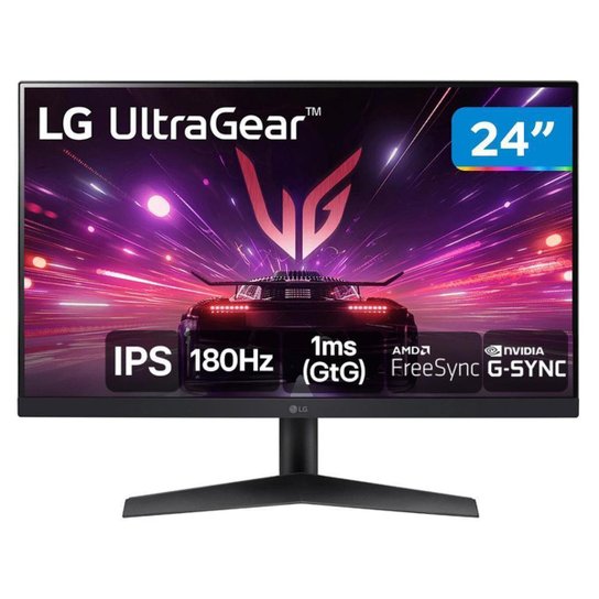 Monitor Gamer 180Hz UltraGear 1ms (GtG) LG 24GS60F-B 24" Full HD IPS NVIDIA G-SYNC