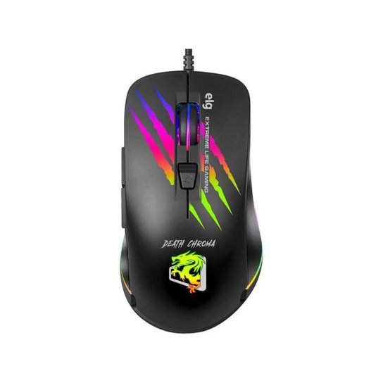 Mouse Gamer ELG Óptico 4800DPI 6 Botões - Death Chroma