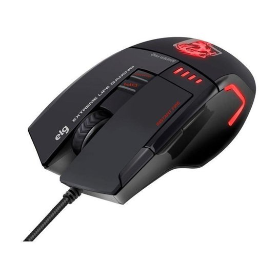 Mouse Gamer ELG Óptico 5200DPI 8 Botões - Strike Soldier